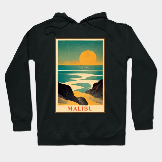 Malibu Retro Hoodie by Retro Travel Design